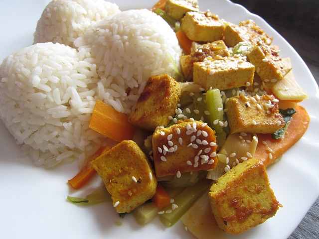 Marinované tofu se zeleninou